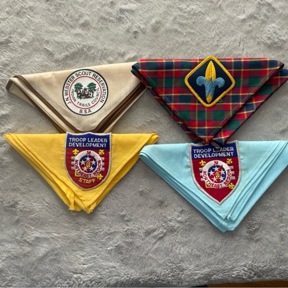 Boy Scouts Neckers Set - Yellow, Light Blue, Tan, Red Plaid